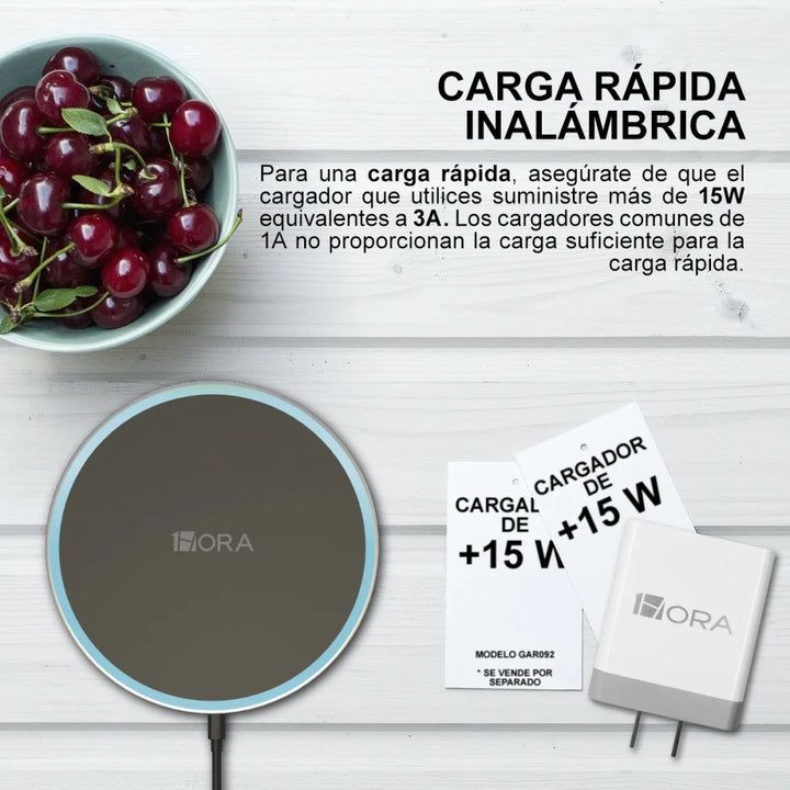 1Hora Cargador Inalambrico Carga Rápida IQ Universal GAR151